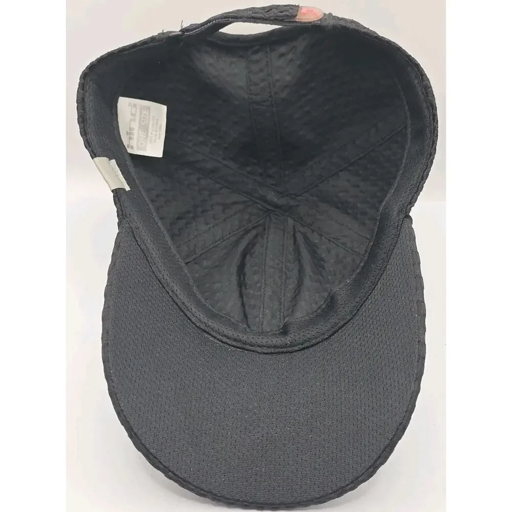 Hind Headwear Black Athletic‎ Strapback Cap OSFA Workout Hat
